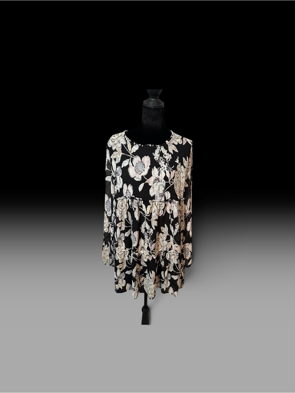 Love Riche Black and White Floral Mini Dress